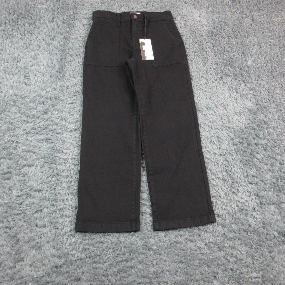 Studio Blue Jeans Womens 26 Black Mid Rise Straight Stretch Denim 28x27* NWT